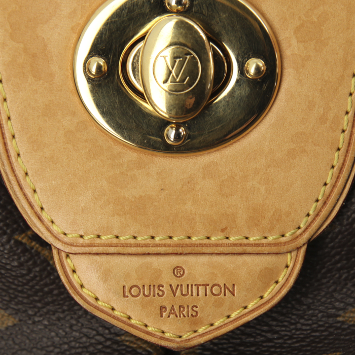 Louis Vuitton Boétie medium model handbag in monogram canvas and natural leather - Detail D3