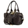 Chloé Paddington handbag in chocolate brown grained leather - 00pp thumbnail