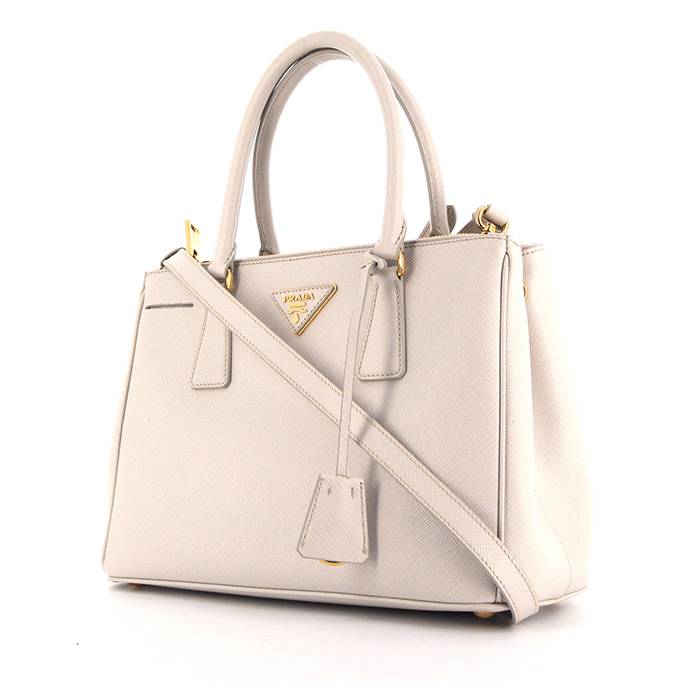 Prada Galleria Saffiano Leather Medium Bag In White