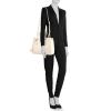 Prada Galleria medium model handbag in off-white leather saffiano - Detail D2 thumbnail