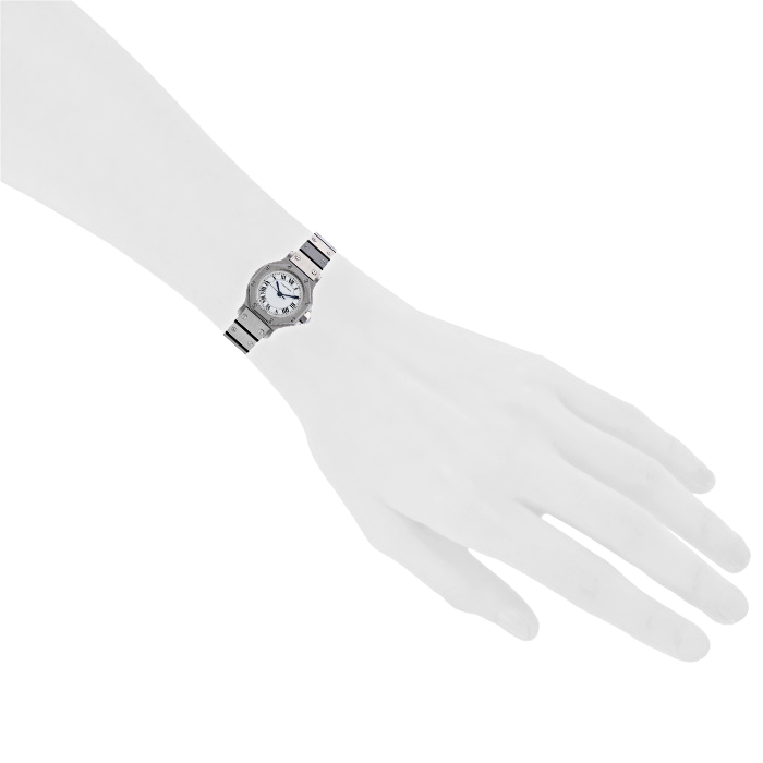 Cartier Santos Ronde watch in stainless steel Circa 1990 - Detail D1