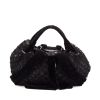 Fendi Spy handbag in black canvas and black velvet - 360 thumbnail