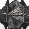 Fendi Spy handbag in black canvas and black velvet - Detail D2 thumbnail