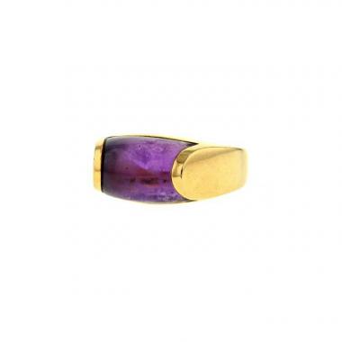 Bulgari Tronchetto ring in yellow gold and amethyst