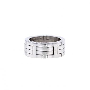 Bague semi-articulée Hermes Khilim petit modèle en or blanc