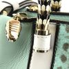 Bulgari handbag in green, white and black leather and grey python - Detail D5 thumbnail