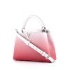Borsa a tracolla Louis Vuitton Capucines modello piccolo in pelle martellata rosa e bianca - 00pp thumbnail