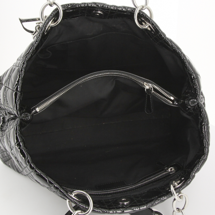 Dior Dior Soft handbag in black patent leather - Detail D2