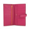 Billetera Hermes Béarn en cuero granulado rosa fucsia - Detail D2 thumbnail