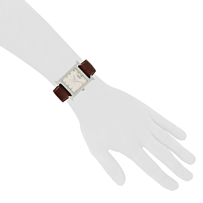 Montre Hermes Heure H en acier Ref :  HH2.810  Vers  2010 - Detail D1
