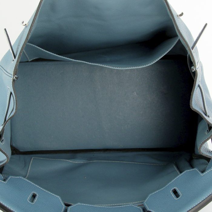 Borsa Hermes Birkin 40 cm in pelle togo blu - Detail D2