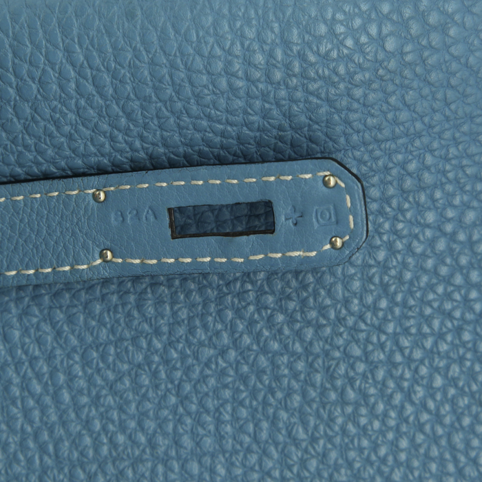 Bolso de mano Hermes Birkin 40 cm en cuero togo azul - Detail D4