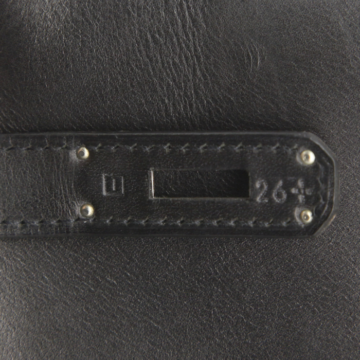 Bolso de mano Hermes Birkin 40 cm en cuero Barenia negro - Detail D5
