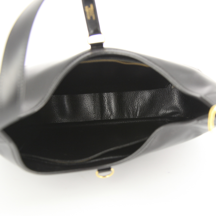 Hermes Trim handbag in black box leather - Detail D2