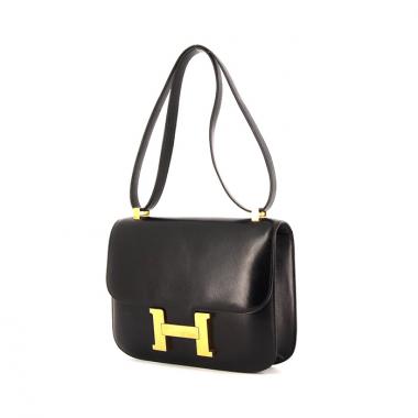 Sac à main Hermes Hermes Constance 24 cm en cuir box noir