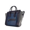 Celine Luggage handbag in blue Cobalt, navy blue and grey tricolor leather - 00pp thumbnail