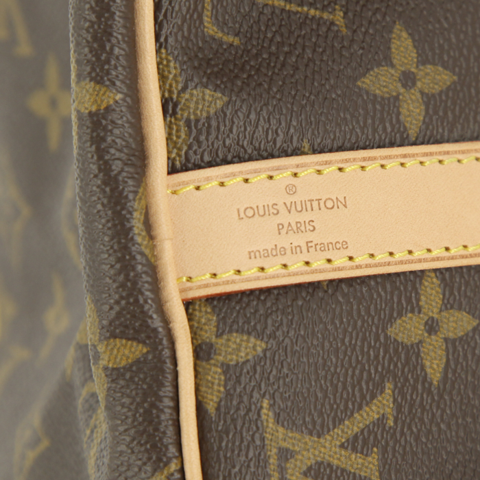 Louis Vuitton Speedy 30 shoulder bag in monogram canvas and natural leather - Detail D4