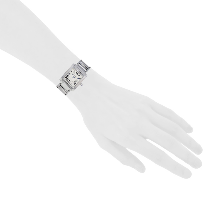 Cartier Tank Française watch in stainless steel Ref:  2465 Circa  2000 - Detail D1