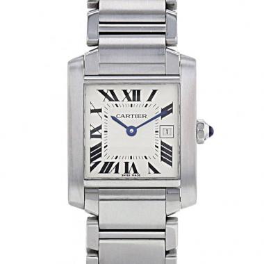 Montre Cartier Tank Française en acier Ref :  2465 Vers  2000