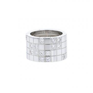 Anello Cartier Lanière modello grande in oro bianco e diamanti
