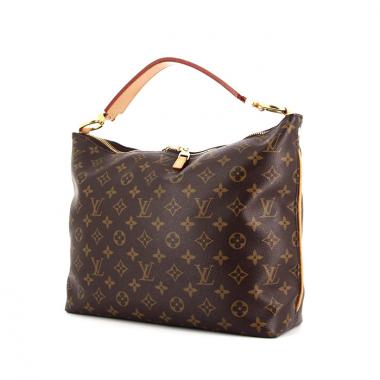 Sac à main Louis Vuitton en toile monogram et cuir naturel