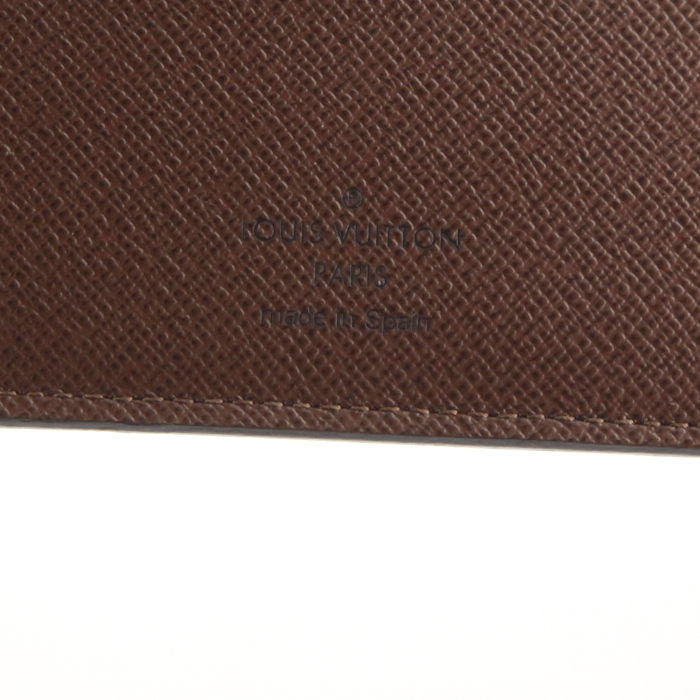 Portefeuille Louis Vuitton en toile monogram et cuir marron - Detail D4