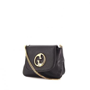 Sac bandoulière Gucci en cuir grainé noir