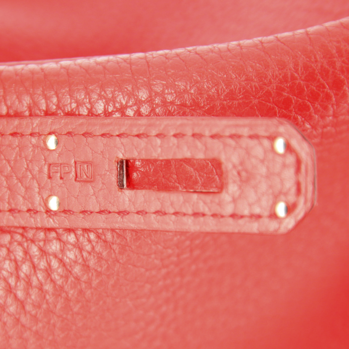 Borsa Hermes Birkin 40 cm in pelle togo rosa fucsia - Detail D4