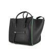 Celine Phantom handbag in black leather and green piping - 00pp thumbnail