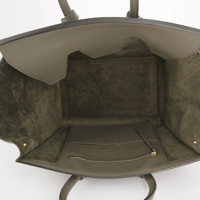 Borsa Celine Tie Bag modello medio in pelle martellata etoupe - Detail D2