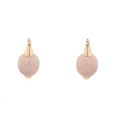 Paire de boucles d'oreilles Pomellato Luna en or rose et quartz rose