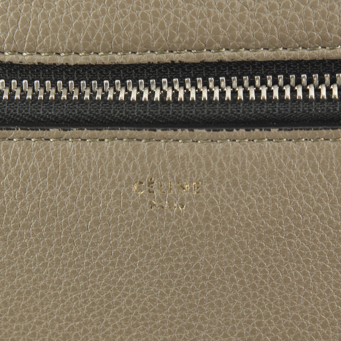 Borsa Celine Edge in pelle martellata color talpa - Detail D3