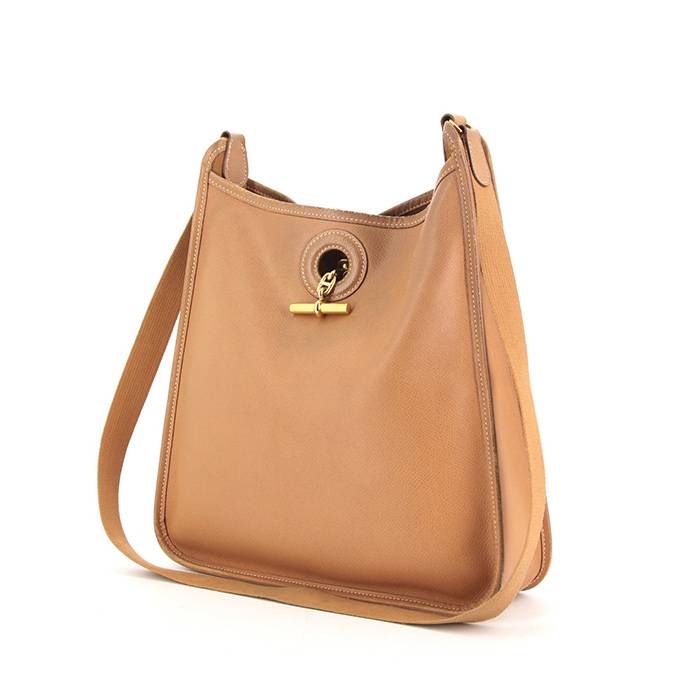 Authentic HERMES Vespa PM Shoulder Bag Beige Leather #A20922S