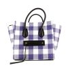 Celine Phantom handbag in blue and white printed canvas and black leather - 360 thumbnail