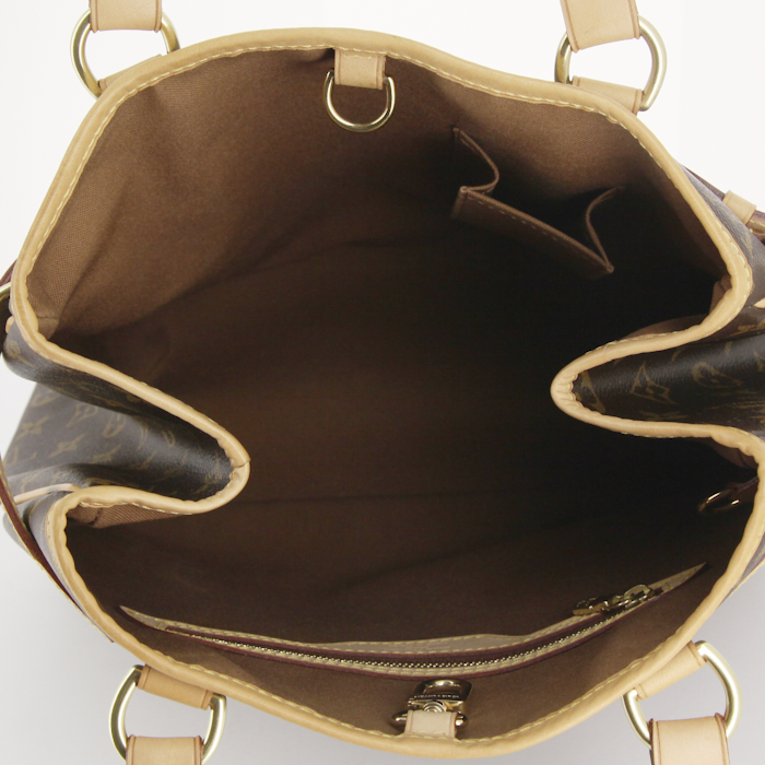 Louis Vuitton Batignolles handbag in monogram canvas and natural leather - Detail D2
