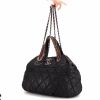 Shopping bag Chanel Portobello in pelle trapuntata nera marrone e bordeaux - Detail D2 thumbnail