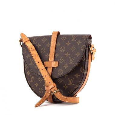 Borsa bisaccia Louis Vuitton Chantilly in tela monogram e pelle naturale