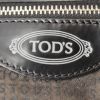 Tod's Luna handbag in black canvas and black patent leather - Detail D3 thumbnail