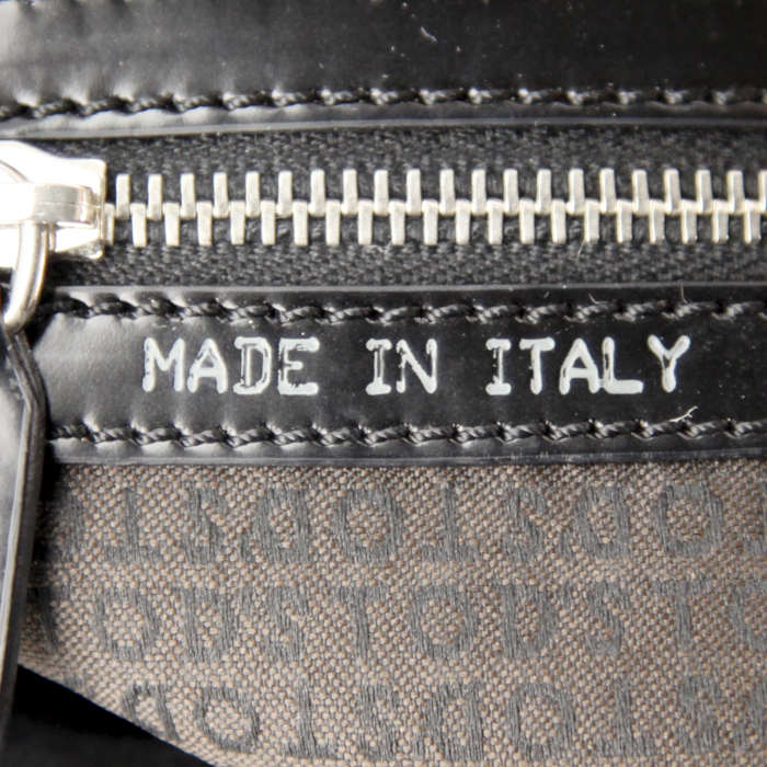 Borsa Tod's Luna in tela nera e pelle verniciata nera - Detail D4