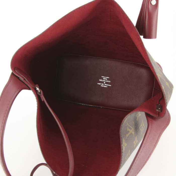 Borsa Louis Vuitton Monogram Idole modello grande in tela monogram marrone e pelle rosa Cassis - Detail D2