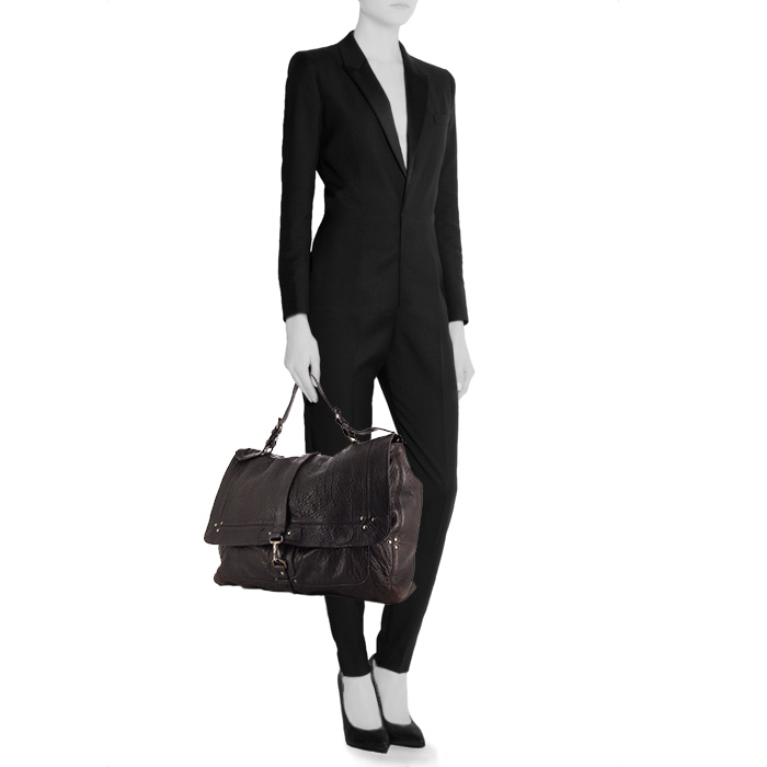 Jerome Dreyfuss shoulder bag in brown leather - Detail D2