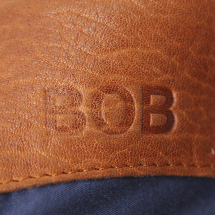 Sac à main Jerome Dreyfuss en cuir marron camel - Detail D4