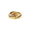 Cartier Trinity Semainier large model ring in yellow gold,  pink gold and white gold - 00pp thumbnail