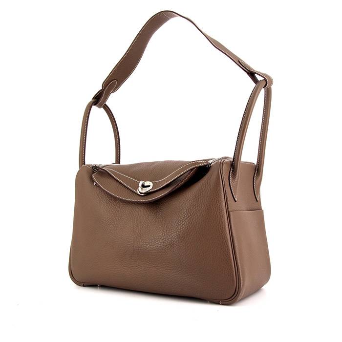 Bolso de mano Hermes Lindy 30 en cuero togo marrón etoupe