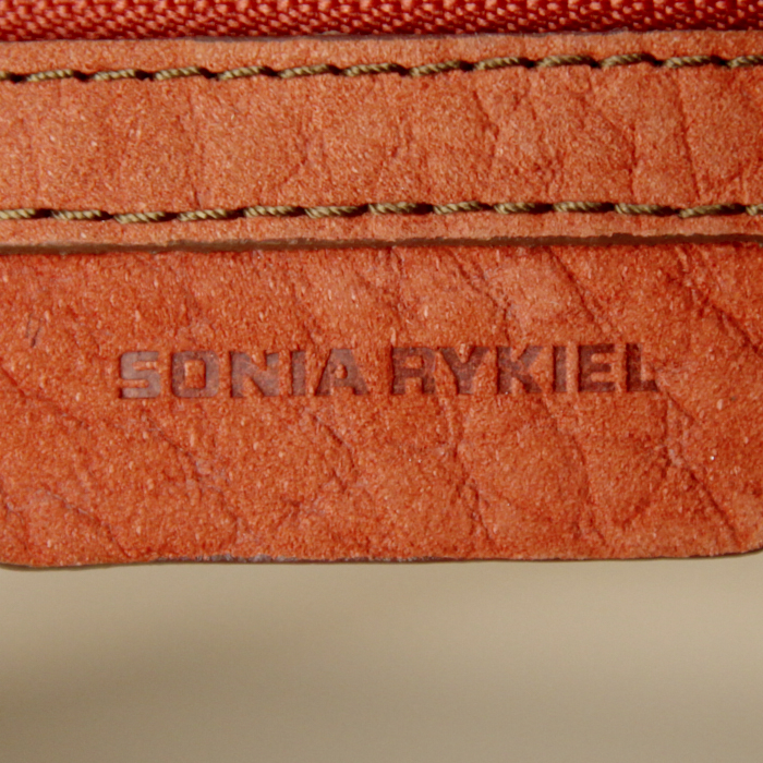 Shopping bag Sonia Rykiel in pelle martellata arancione - Detail D3