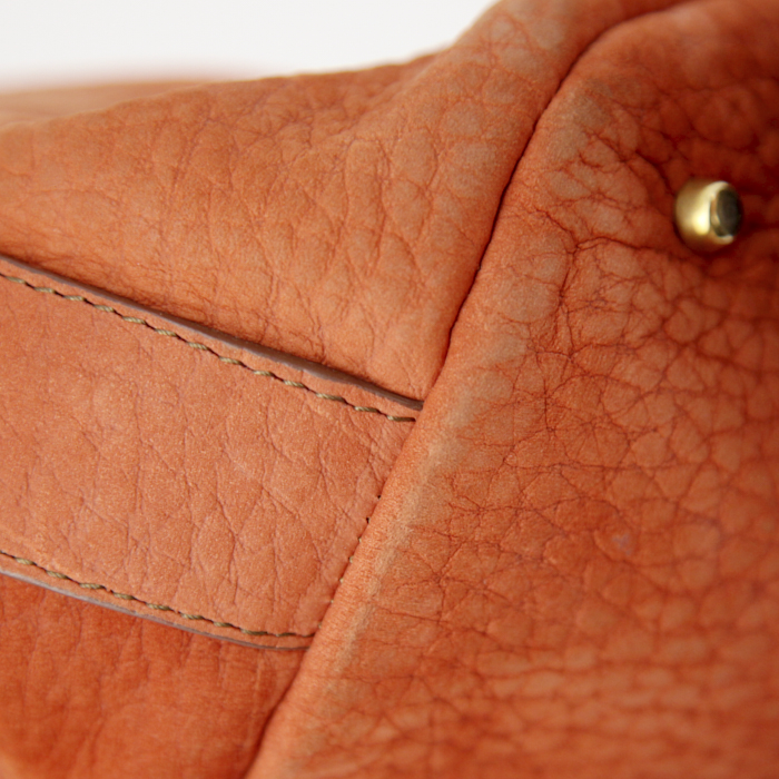Shopping bag Sonia Rykiel in pelle martellata arancione - Detail D4