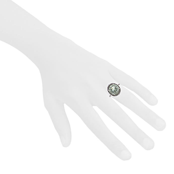 Bague Mauboussin Vraiment Toi en or blanc et diamants et en quartz vert - Detail D1