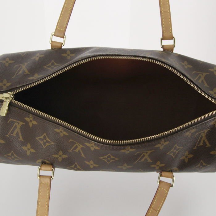 Sac à main Louis Vuitton Papillon en toile monogram et cuir naturel - Detail D2