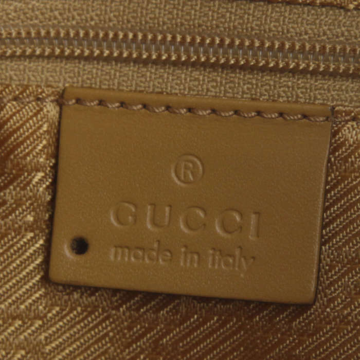 Bolso para llevar al hombro o en la mano Gucci Jackie en cuero color oro y ante rojo - Detail D3