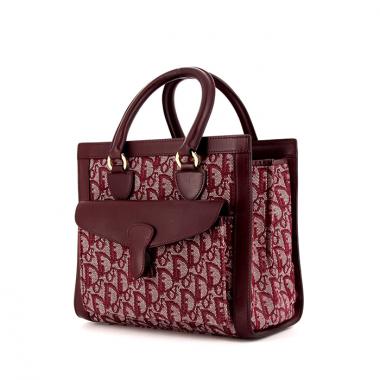 Dior Vintage handbag in burgundy monogram canvas and burgundy leather